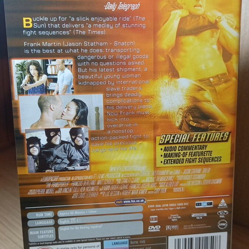 The Transporter DVD with English subtitles