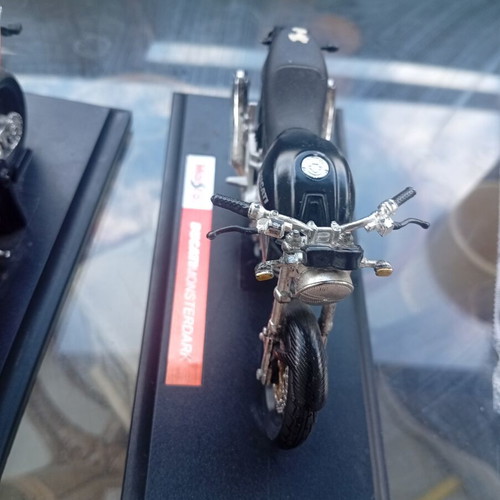 Collectible Motorcycle Miniatures like new with display bases