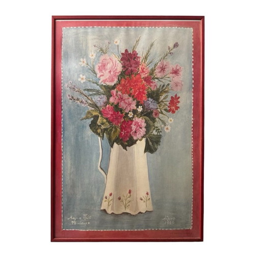 Collectible poster with artwork by Πωπ, like new, framed with glass 59x80cm