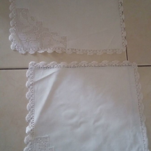 Set of 5 Small White Handmade Doilies 30×30 cm