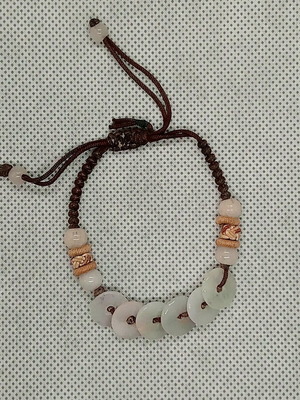 Jade semi-precious nephrite bracelet handmade like new