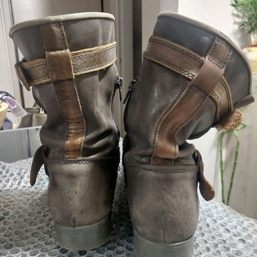 Leather biker boots CafeNoir used, brown, size 40