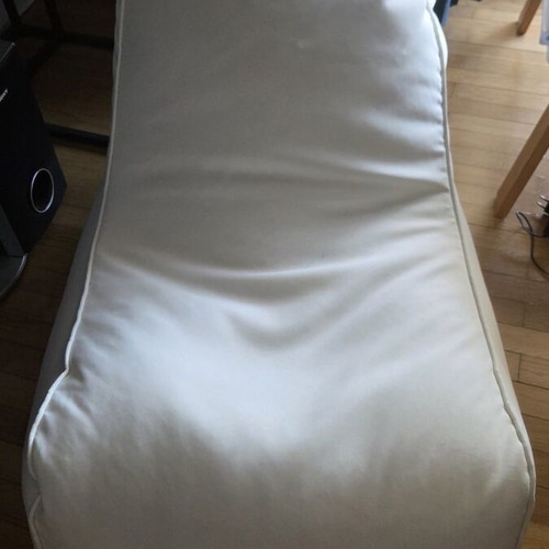 Rucomfy bean bag set used, white-cream, includes lounger and footrests