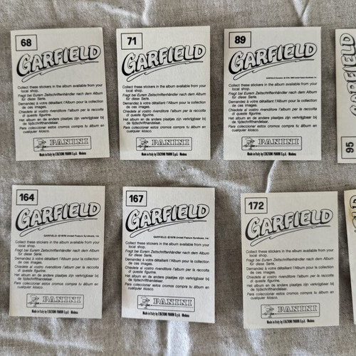 Panini Garfield stickers from the 90s, like new, set of 34