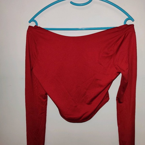 Bershka red off-shoulder blouse used, size S