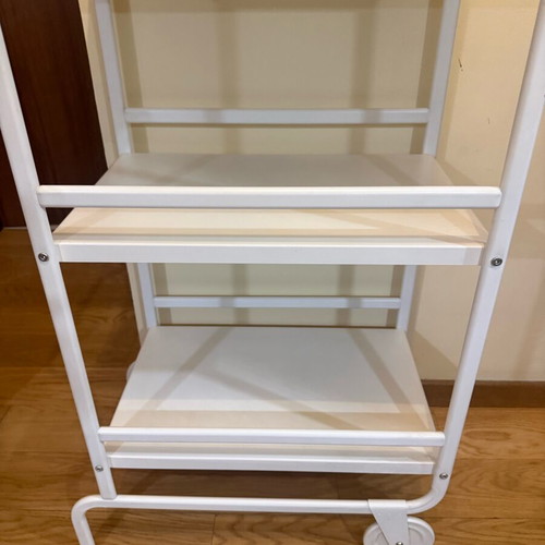 IKEA white trolley three-tier like new with wheels