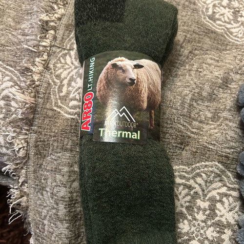 A Deep wool thermal high socks new, green