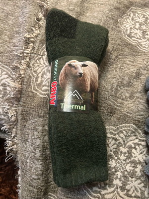 A Deep wool thermal high socks new, green