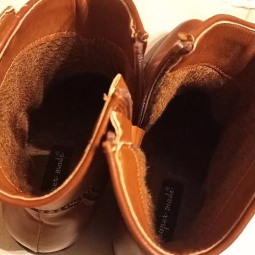 Women's brown ankle boots size 37 like new with fleece lining