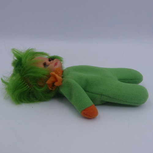 GIG El Greco doll 70s/80s with green hair and uniform used, 18 cm