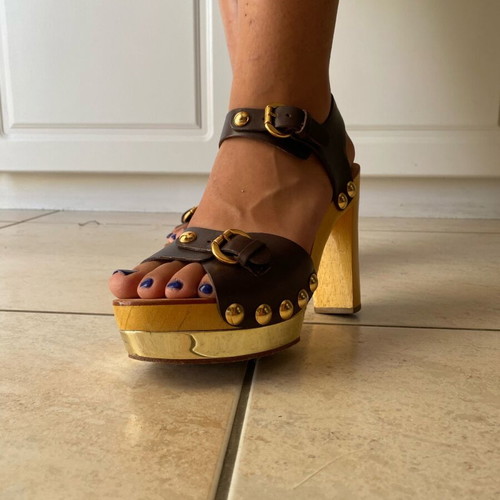 Michael Kors sandals like new, brown with gold details size 37.5