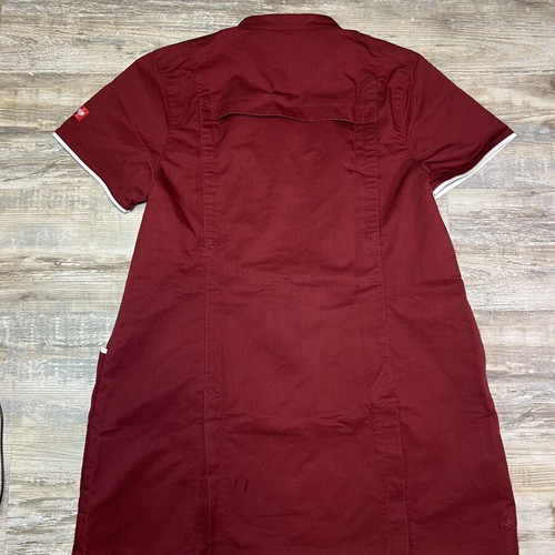 Engelbert Strauss Ladies Scrub Top Burgundy White Trim Size L like new