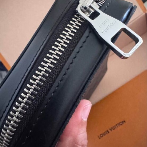 Louis Vuitton Zippy XL canvas leather wallet clutch, black