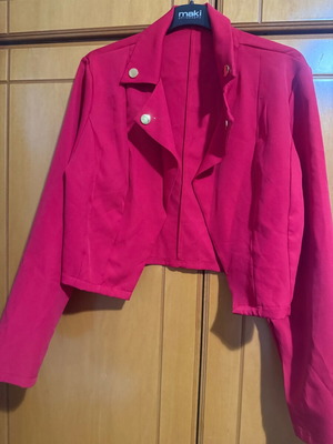 Mid-length jacket like new, red, size M