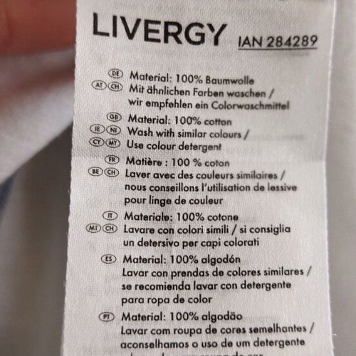 Livergy short-sleeve men's shirt like new, cotton, white and blue