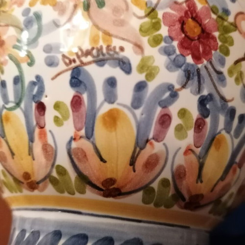 Sevillarte vase handmade colorful with artist signature like new