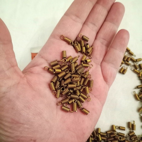 Metal bronze jewelry end caps 348 pcs like new