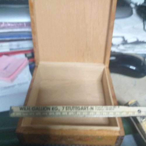 Old box used with handmade 1980s design 16x16x6