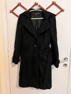 Black coat Small used with waist belt missing buckle