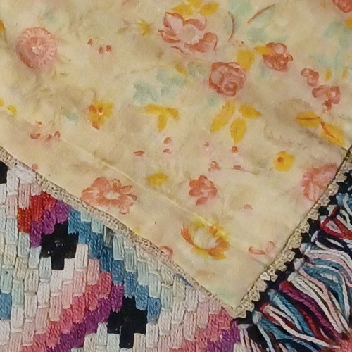 Handmade embroidered rug like new