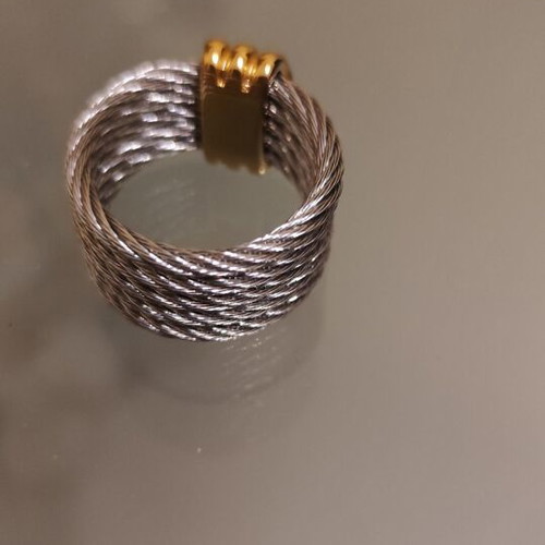 Silver ring with gold detail stainless steel size 10 new