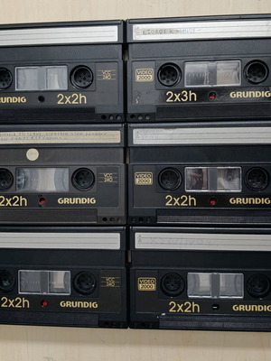 System 2000 video cassettes used, set of 6 pieces