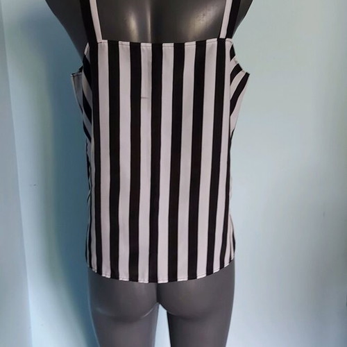 Silk Bustier Top like new, vertical stripes, sizes L/XL