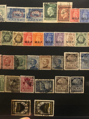 Dodecanese stamps like new, 35 Italian and foreign values
