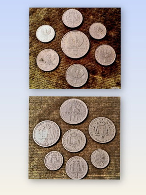 Drachma Coins Set like new, 14 pieces, King Konstantinos and Pavlos