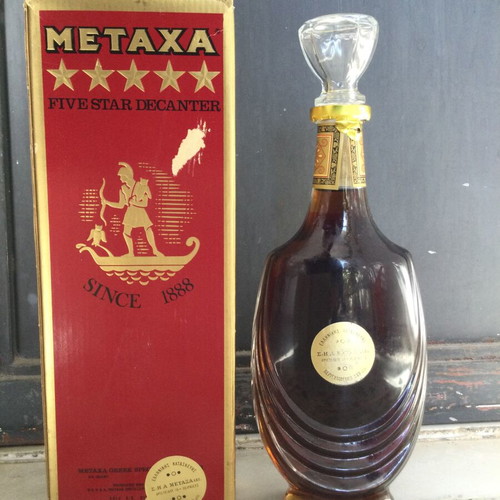 Collectible Metaxa 5 Stars Decanter 1970s new with original box