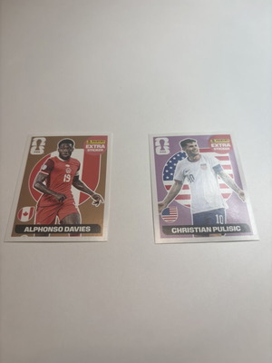 Panini FIFA World Cup 2026 Extra стикери Alphonso Davies и Christian Pulisic като нови