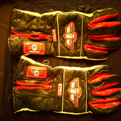Vintage leather motorcycle gloves used in excellent condition