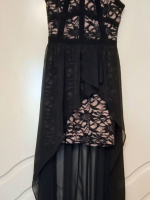Morgan4Ever dress like new with black transparent tail and back zipper