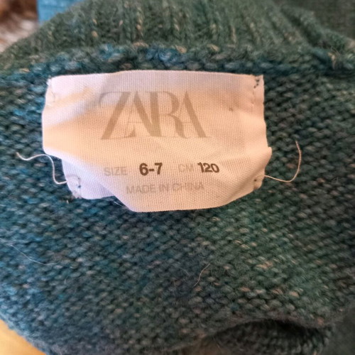 Zara kids turtleneck sweater like new, for 6 years old, blue and green