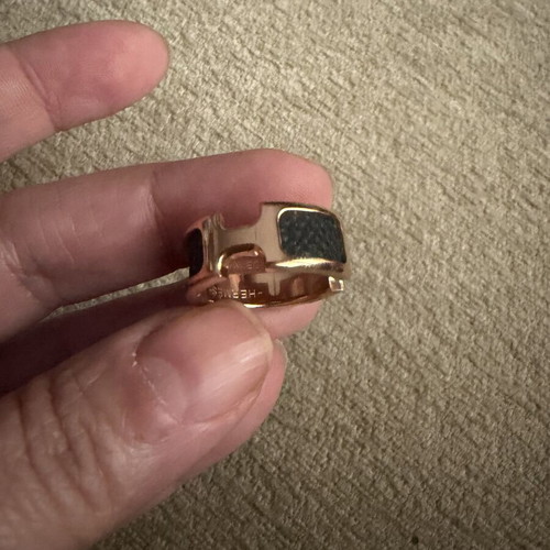 18K Gold Plated Ring with Black Detail used