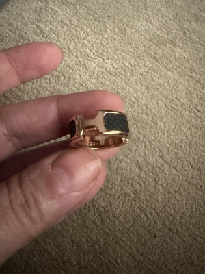 18K Gold Plated Ring with Black Detail used