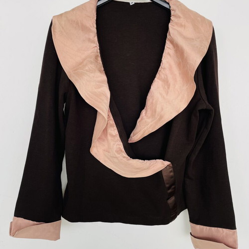 Blouse like new, size S/M, beige and brown, viscose