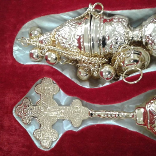 Priestly case for transporting vessels for Divine Liturgy new, gilded