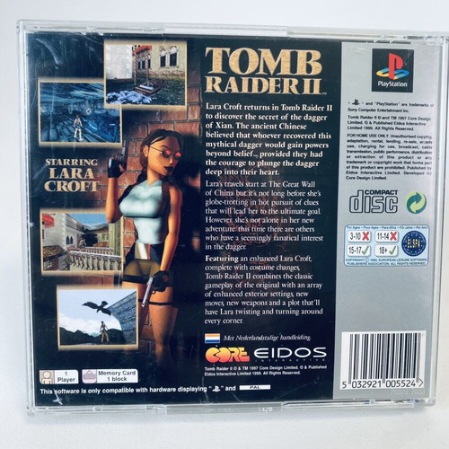 Tomb Raider II PlayStation 1 PS1 like new, complete English