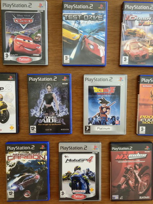PlayStation 2 game pack of 10 including Tomb Raider, DBZ, NFS Carbon