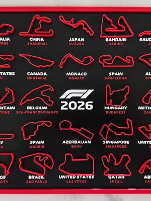Επιτοίχιο ημερολόγιο Λίστα Αγώνων 2026 Formula 1 κατόπιν παραγγελίας