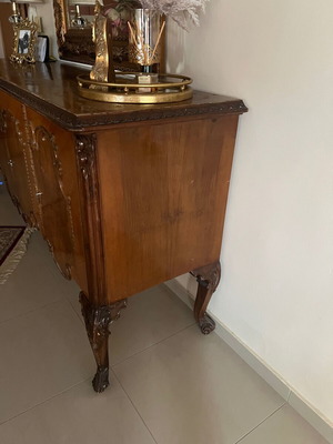 Classic antique buffet used with cabinets and shelves