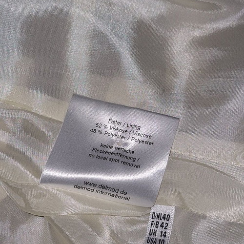 Delmod skirt and jacket set used, gray and beige, size 36-38