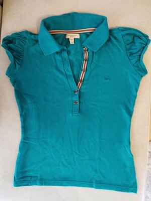 Burberry women's polo shirt size XS like new, turquoise