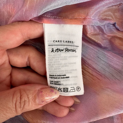 & Other Stories Voluminous Puff Sleeve Midi Dress Size S like new, colorful