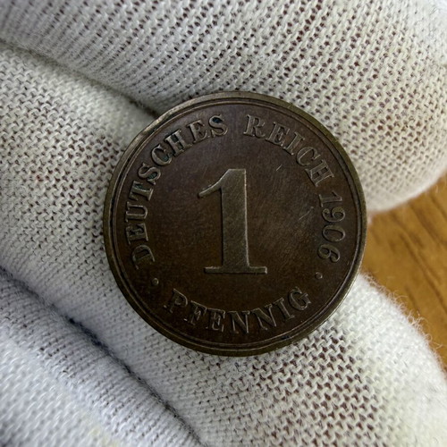 1 Pfennig Germany 1906 coin used, good condition
