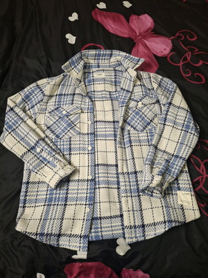 Overshirt Jacket Pull & Bear Medium like new, white and blue