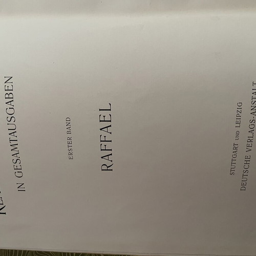 Raffael Klassiker der Kunst Volume I 1905 German art book
