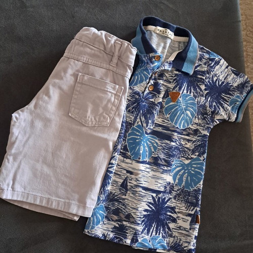 Polo shirt and shorts set for boy size 4 like new