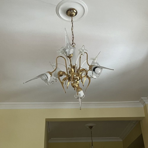 Ceiling lights like new, set of 2 with gold details